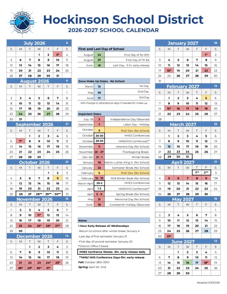 Hockinson School District 2026-2027