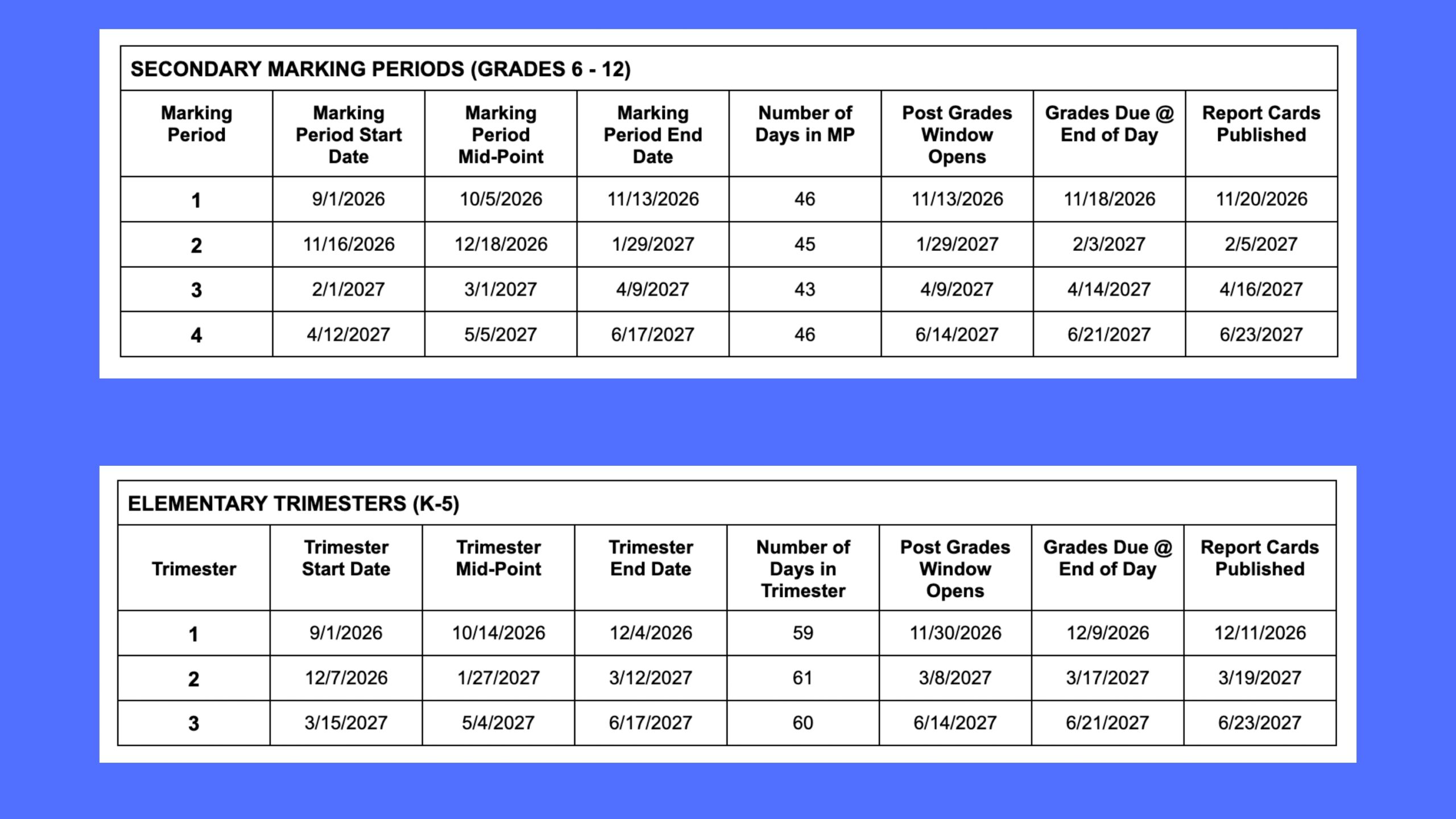 MIDDLETOWN TOWNSHIP PUBLIC SCHOOLS  26-27   Calendar [PDF]