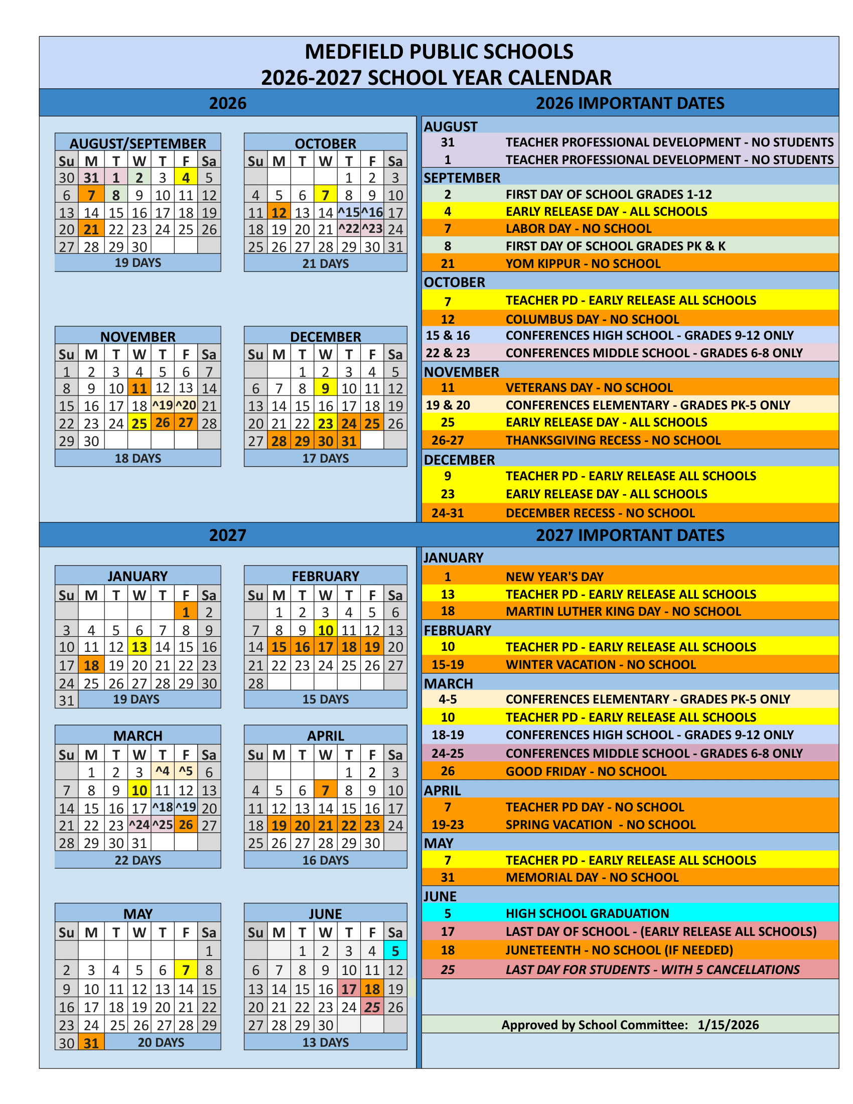Medfield Public Schools 26-27 Calendar Revised [PDF]