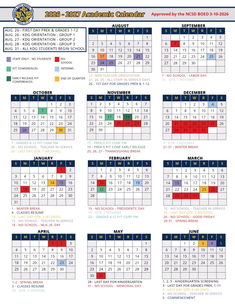 NORWALK CITY SCHOOL DISTRICT 2026-27