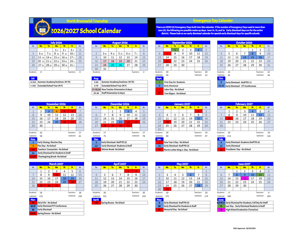 North Brunswick Township Schools 26-27 Calendar (1)