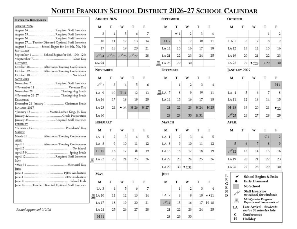 North Franklin School District 2026-27