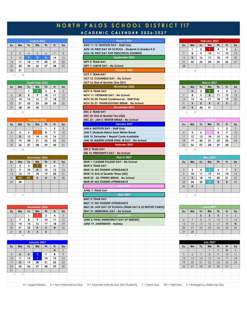 North Palos School District 117 26-27 Calendar (1)