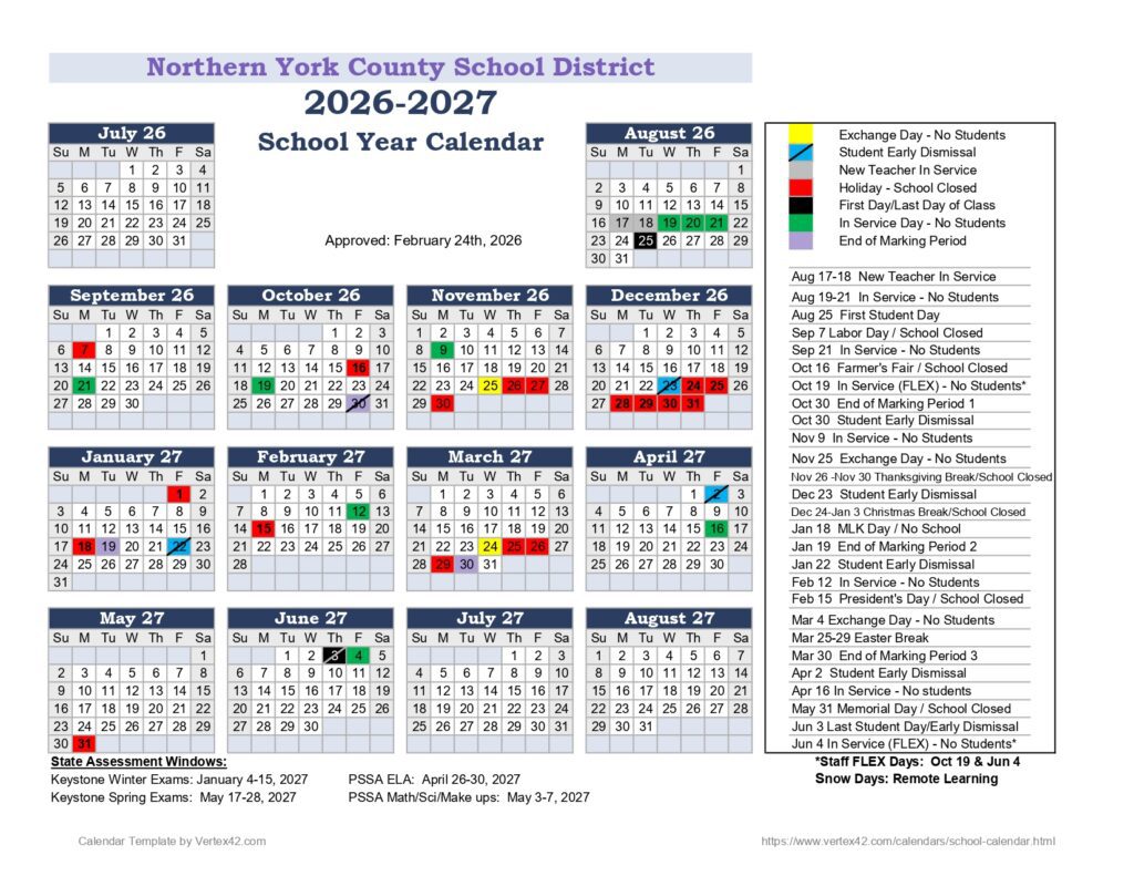Northern York County School District 2026-2027