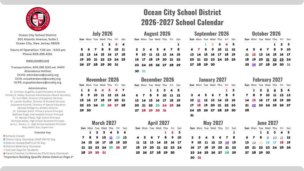 Ocean City School District 2026-2027....2