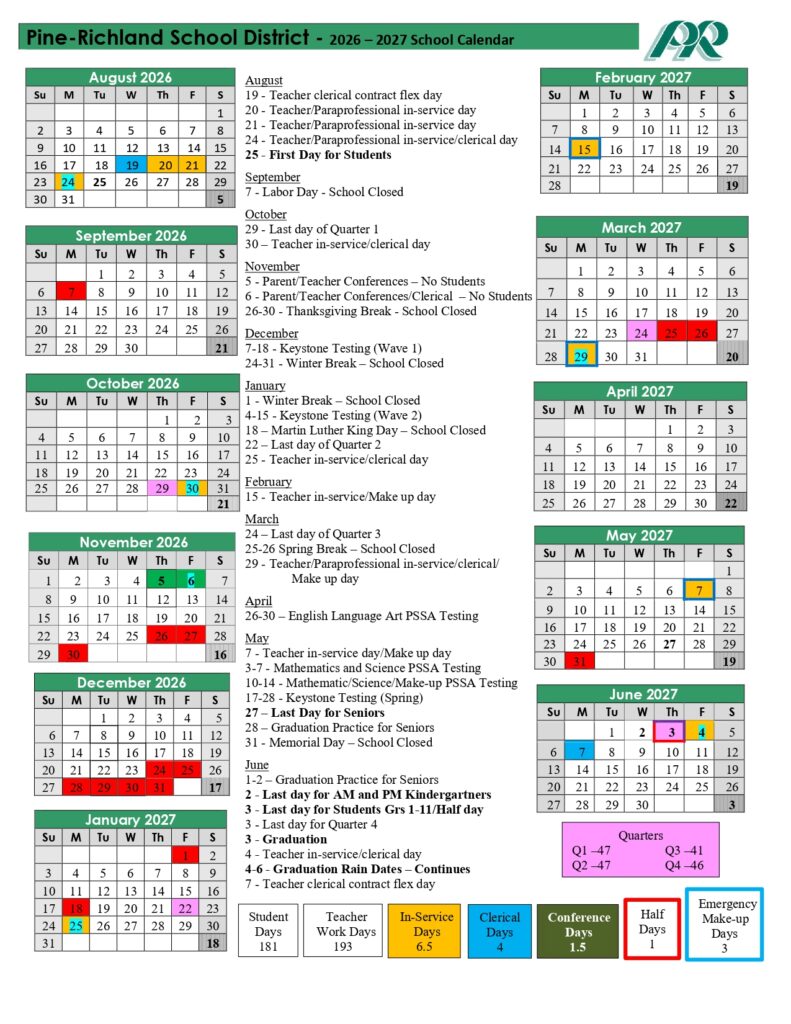 Pine-Richland School District 2026-2027