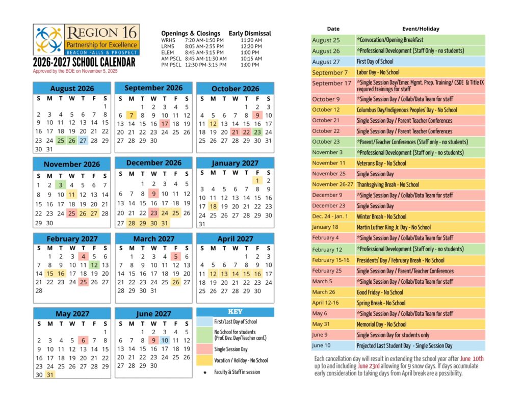 REGION 16 2026-2027 School