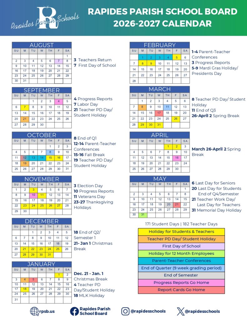 Rapides Parish Schools 2026-2027