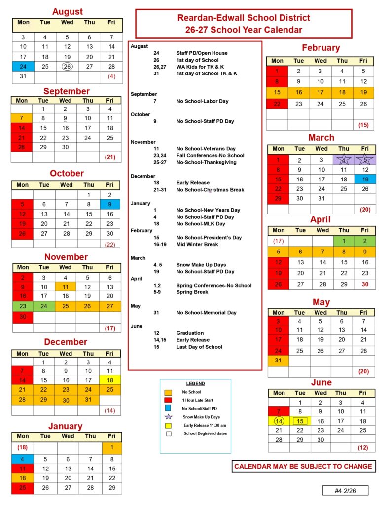 Reardan-Edwall School District 2026-2027