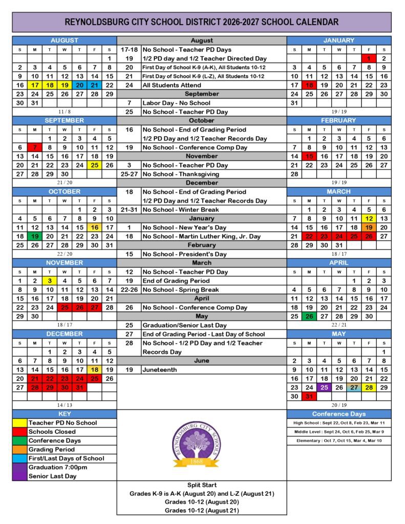 Reynoldsburg City School District 2026-2027