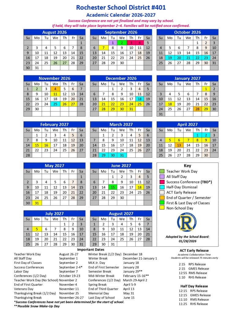 Rochester School District #401 2026-2027