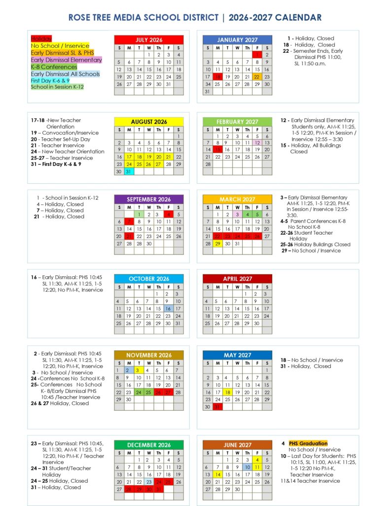Rose Tree Media School District 2026-2027