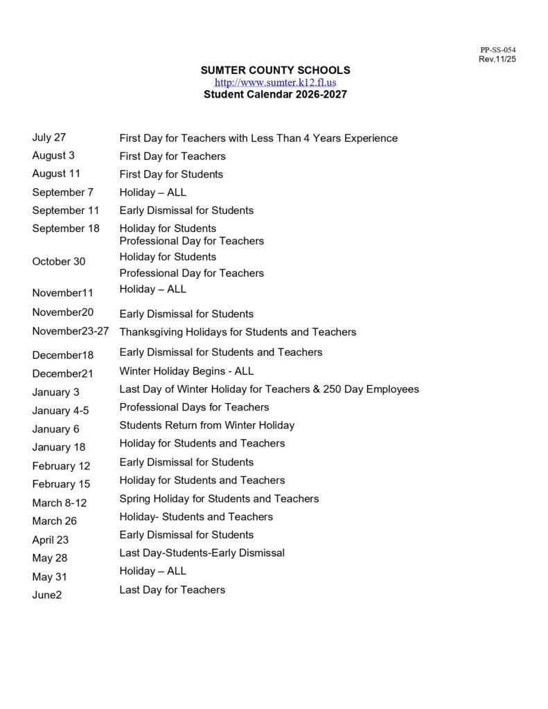 SUMTER COUNTY SCHOOLS fl