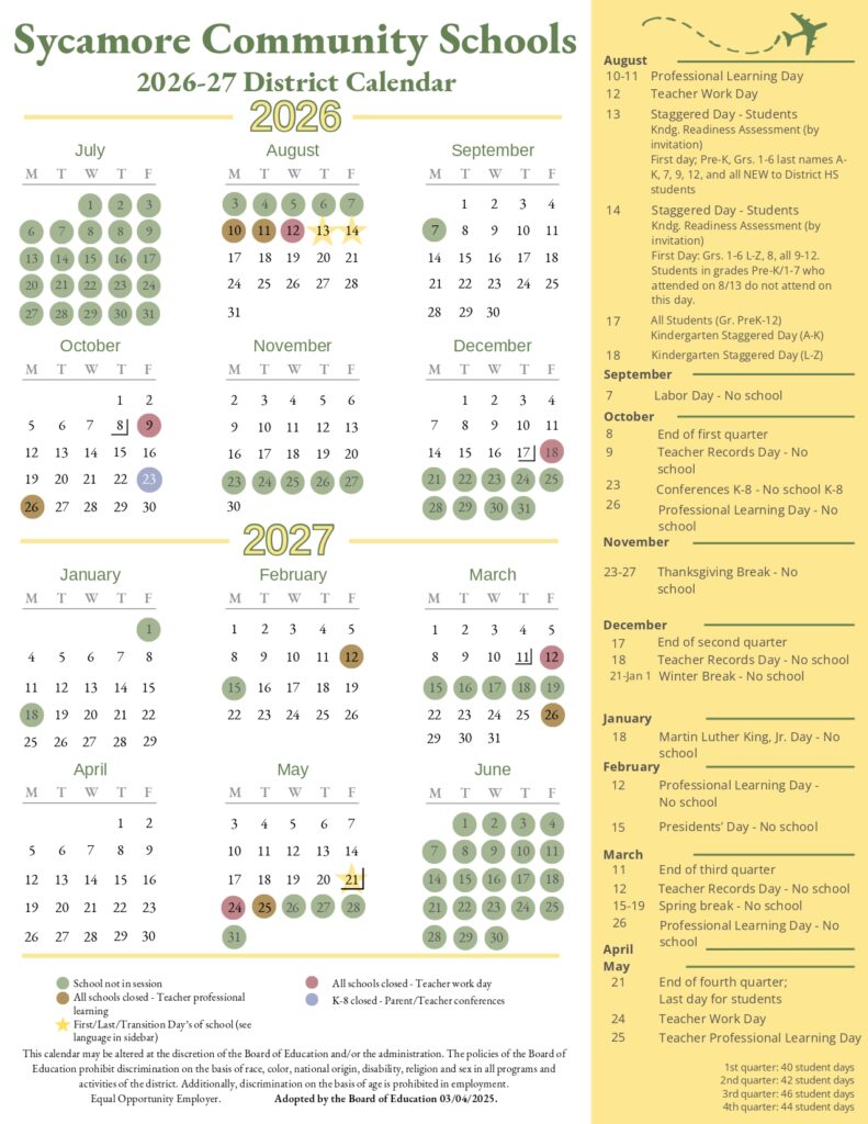 Sycamore Community Schools 2026-27