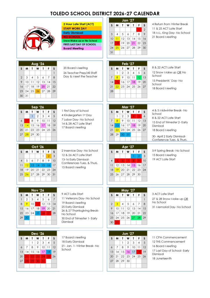 Toledo School District 2026-27