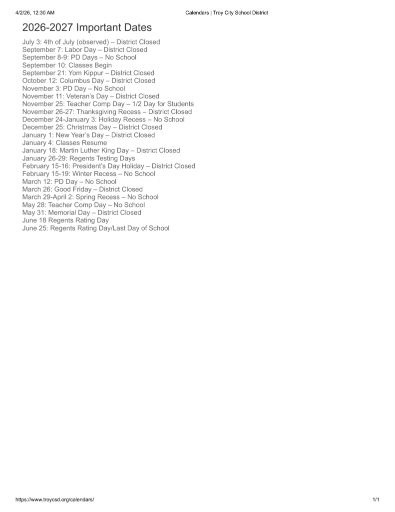 Troy City School District