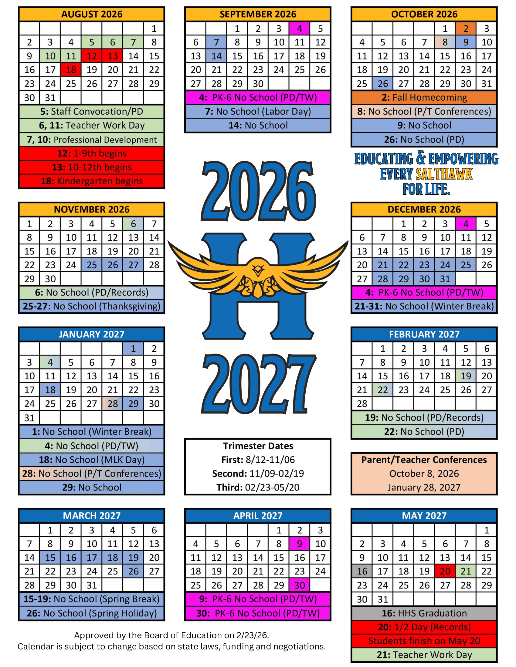 Hutchinson USD 308 Calendar 26-27 Revised