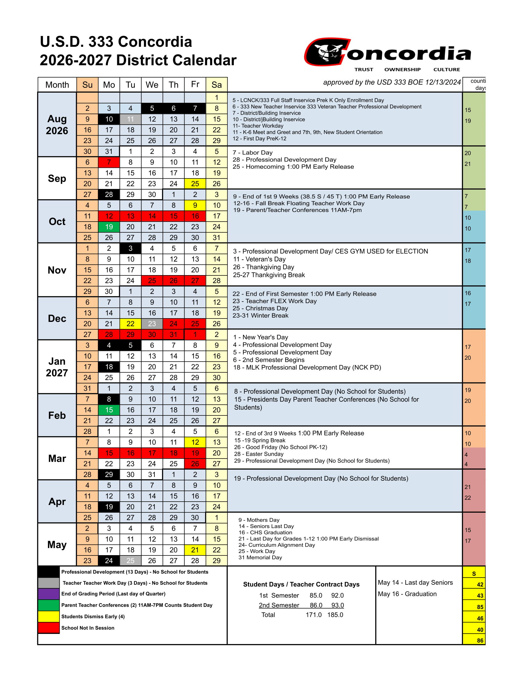 Concordia USD 333 Calendar 26-27 Revised