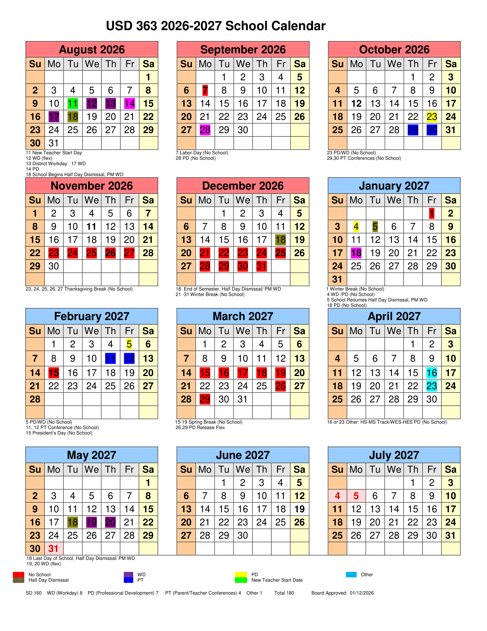 Holcomb USD 363 Calendar 26-27 Revised