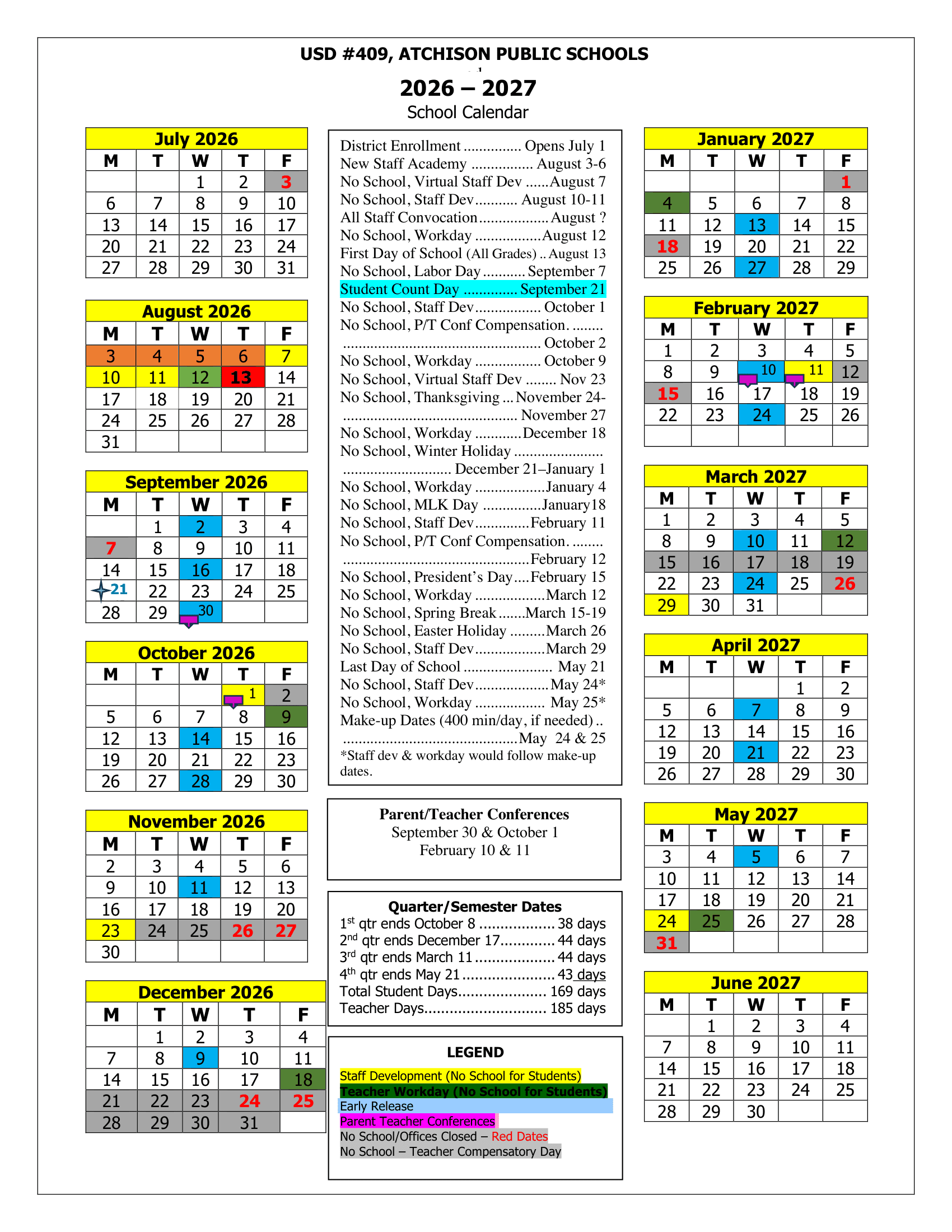 Atchison USD 409 Calendar 26-27 Revised